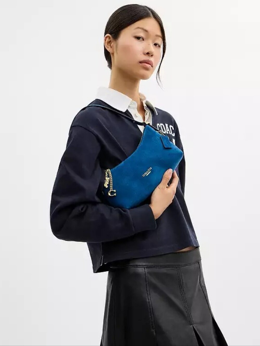 NWT! Coach Emeilia Shoulder Bag In Gold/Blue Jay 💙